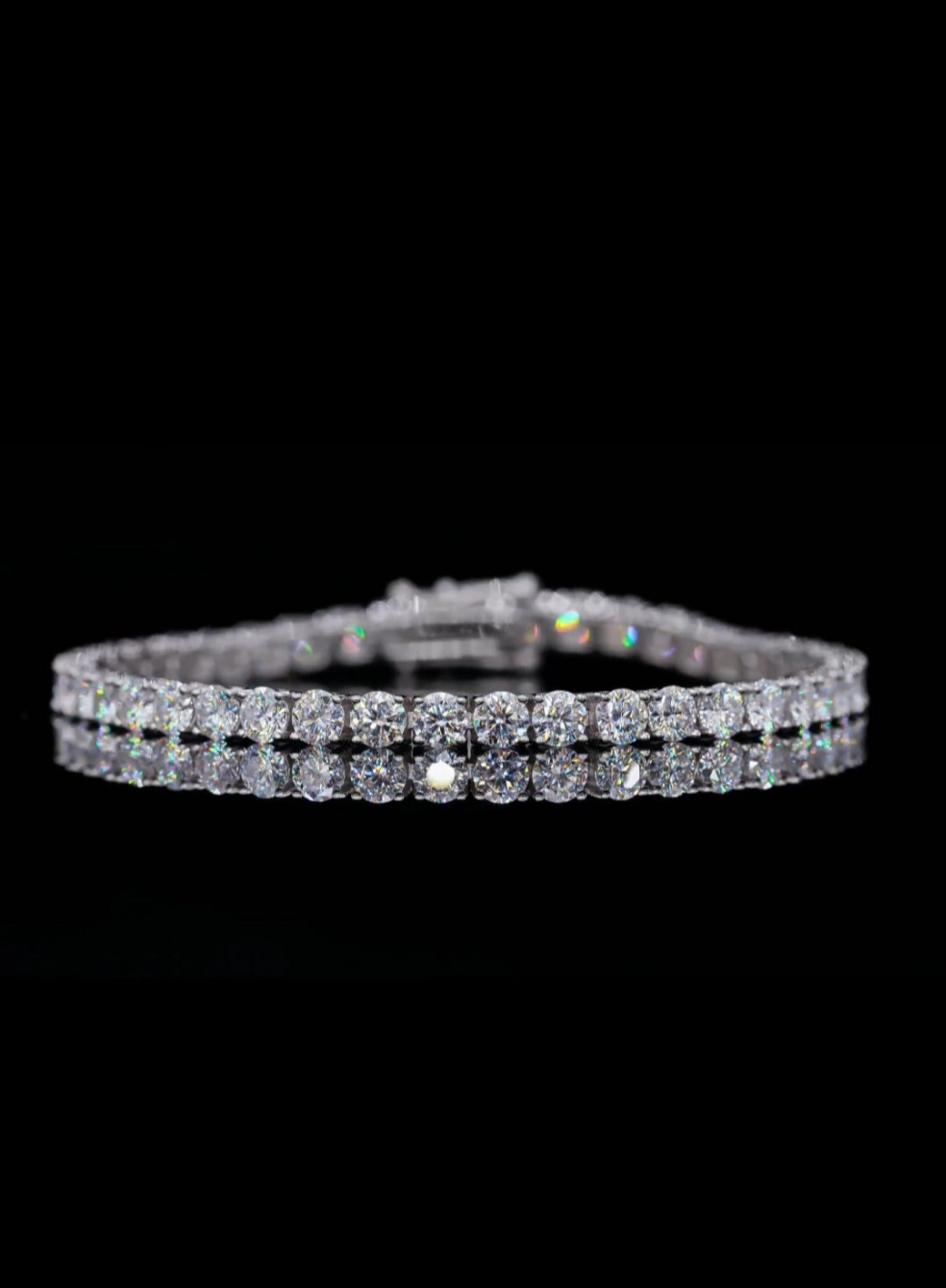 2mm Moissanite Tennis Bracelet - VVS1 - D Colour - 925 Silver w/ 18k White Gold Plating
